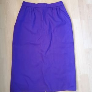 Purple Koret Wool Pencil Skirt